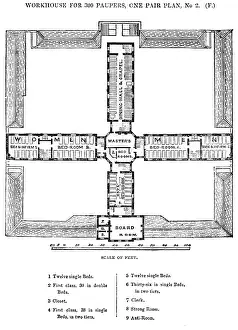 Blueprint: Square workhouse, first floor plan