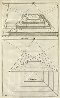 1751: Squares stacked as pyramid with perspective drawing