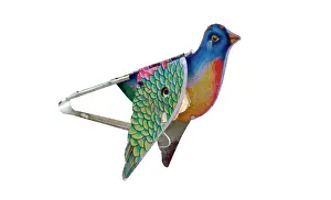 Levers: Squeaking bird toy controlled by metal levers