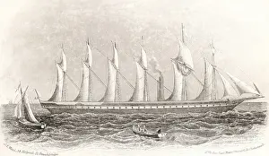 1843: SS Great Britain circa 1843. Designed by Isambard Kingdom