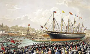 Brunel: SS Great Britain being launched at Bristol