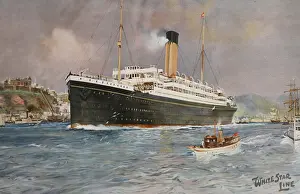 Laurentic: SS Laurentic ocean liner in Quebec Harbour
