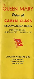 Accommodations: SS Queen Mary - Plan of Cabin Class Accommodations