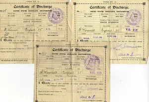 Wormald: SS St Louis - three Certificates of Discharge, Wormald