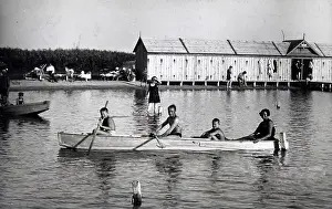 Rowboats: St - Andra am Zicksee, B: beach of the spa