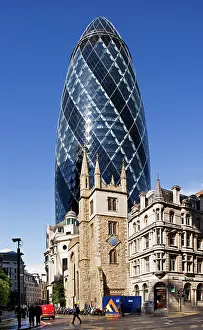 Popularly: St Andrew Undershaft and Swiss Re Building