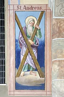 Frescos: St Andrew, wall fresco