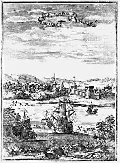 Mallet: St Augustine, Florida. Copperplate engraving from