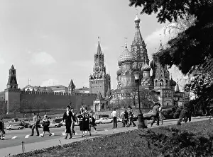 Spasskaya: St. Basil's Cathedral and Spasskaya Tower of Kremlin, 1988