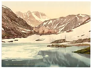 Valais: St. Bernard Hospice and lake, Valais, Alps of, Switzerland