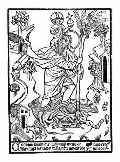 Travellers: St Christopher (Christ-bearer) carrying Christ