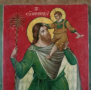 Sartorio: St. Cristopher, detail. Exterior of