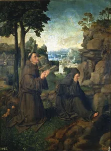 Joachim: St Francis of Assisi and another Franciscan monk