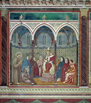 1296: St Francis preaching before Honorius III