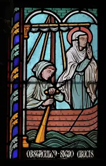 Steinheil: St Genevieve stained glass window, Cloister, Cathedrale