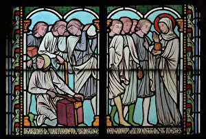 Steinheil: St Genevieve stained glass window, Cloister, Cathedrale
