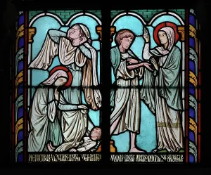 Steinheil: St Genevieve stained glass window, Cloister, Cathedrale