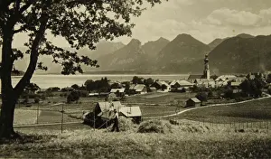 Gilgen: St. Gilgen. Farmer making hay. About 1950