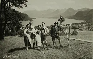 Gilgen: St. Gilgen. Man with decorated mountain stock