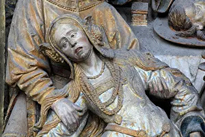 Fainting: St John relief, choir screen, Amiens cathedral