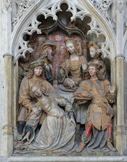 Fainting: St John relief, choir screen, Amiens cathedral