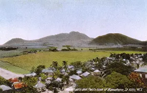 Nevis: St. Kitts - Mountains and fields behind Basseterre