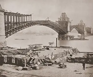 Usz62: St. Louis Bridge under construction ca. ?