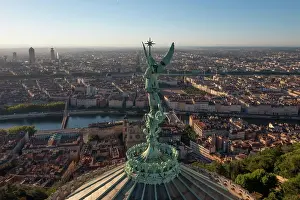 Fourviere: St Michael statue, Basilique Notre-Dame de Fourviere, Lyon