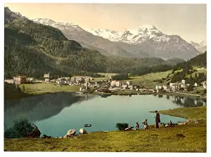 Grisons: St. Moritz, village and baths, Grisons, Switzerland