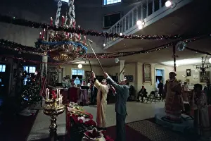 Lighted: St. Nicholas Cathedral in Alaska