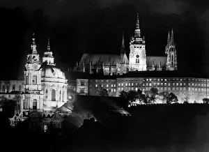 Chram: St. Nicholas Cathedral and Prague Castle during