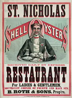 C1873: St. Nicholas Restaurant. Shell oysters received daily by exp