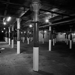 Carpark: St Pancras Station - interior of the carpark in the vaults