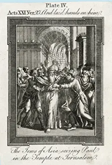 Seizing: St Paul seized in the Temple in Jerusalem