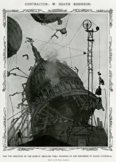 Propping: St. Paul's constractor, by William Heath Robinson 1913