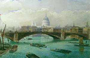 Crowther: St Pauls beyond Southwark Bridge