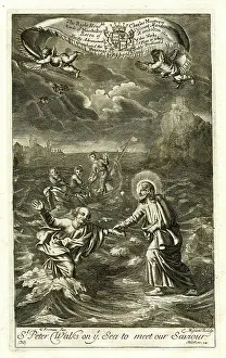 1688: St Peter walks on the sea towards Jesus