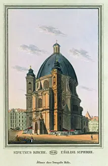 Cupolas: St. Petrus Kirche. 1825. Colored copper engraving