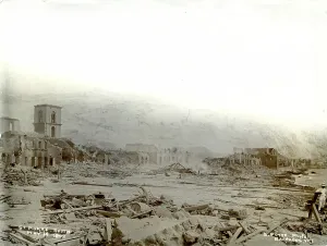 Pelee: St Pierre, after the eruption of Mount Pelee