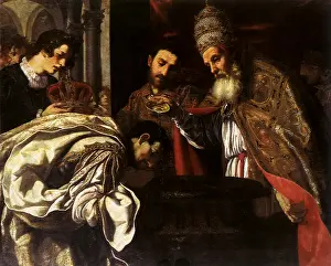 Silvester: St Silvester, Pope, Baptises the Emperor Constantine