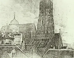 Steeples: St. Stephan's cathedral about 1840