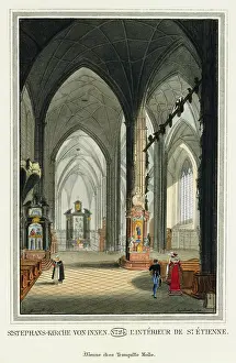 Altars: St. Stephans-Kirche von innen 1825. Colored