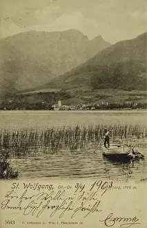 Ledermann: St. Wolfgang with Schafberg (1780 m). View from