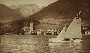 Kunstanstalt: St. Wolfgang with the Schafberg. View over the
