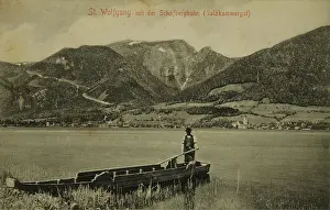 Stengel: St. Wolfgang with the Schafbergbahn. View from