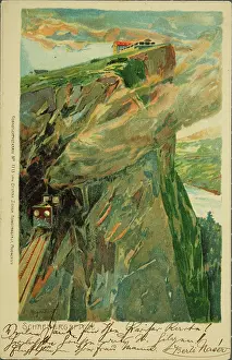Zieher: St. Wolfgang. Summit of Schafberg. 1900. Colour