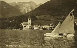Kunstanstalt: St. Wolfgang. View over the Lake Wolfgang with
