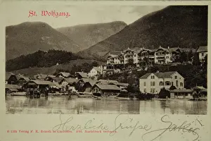 Gmunden: St. Wolfgang. View over the Lake Wolfgang to