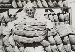 Lcgr1310: Stacks of newly-baked loaves ready for British
