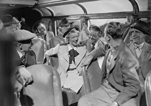 Socializing: Staff outing in a bus, 1938